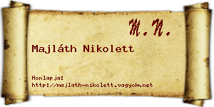 Majláth Nikolett névjegykártya