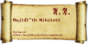 Majláth Nikolett névjegykártya